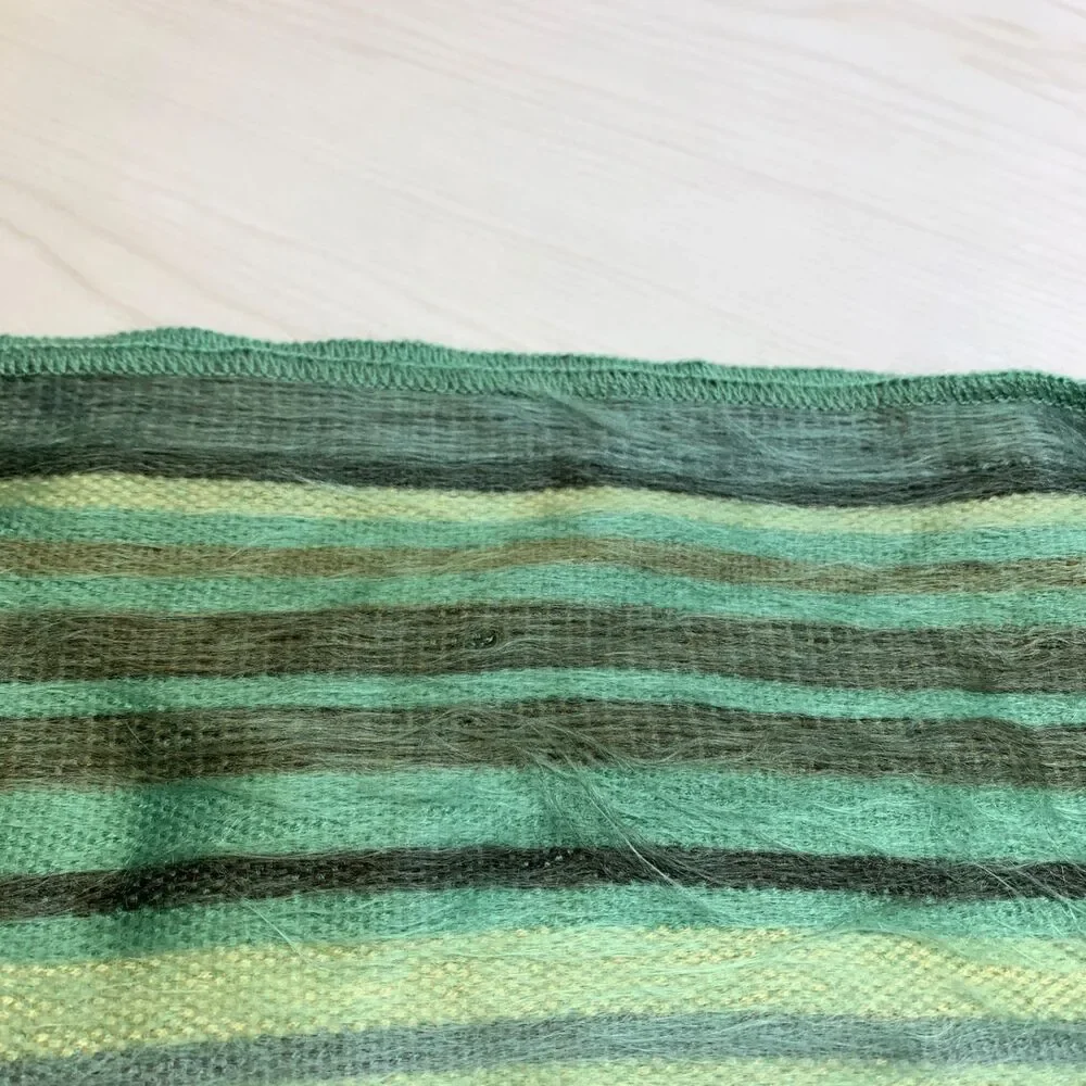 Shupaca Scarf Green Alpaca‎ Blend Preppy Old Money Fairy Granola Y2K 17849